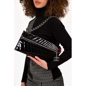 Chanel 2008/09 Black Patent Kaleidoscope Chain Shoulder Bag